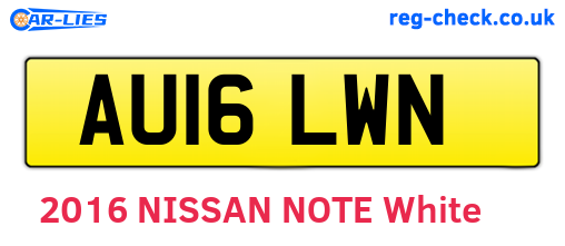AU16LWN are the vehicle registration plates.