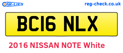 BC16NLX are the vehicle registration plates.