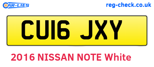 CU16JXY are the vehicle registration plates.