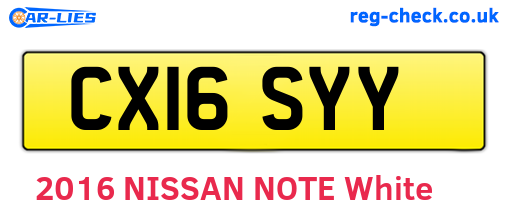 CX16SYY are the vehicle registration plates.