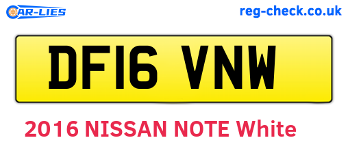 DF16VNW are the vehicle registration plates.