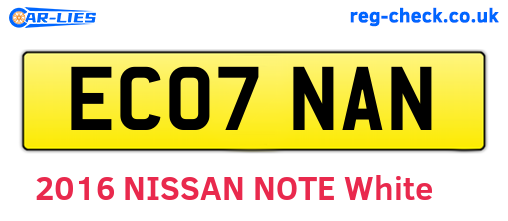 EC07NAN are the vehicle registration plates.