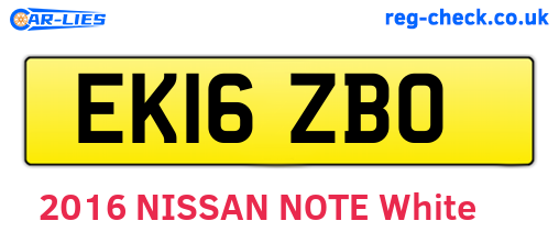 EK16ZBO are the vehicle registration plates.