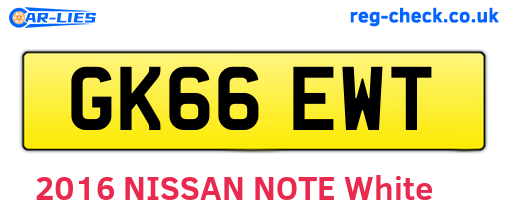GK66EWT are the vehicle registration plates.