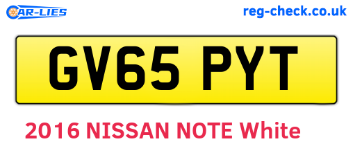 GV65PYT are the vehicle registration plates.