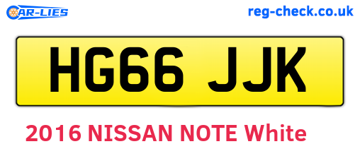 HG66JJK are the vehicle registration plates.