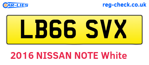 LB66SVX are the vehicle registration plates.