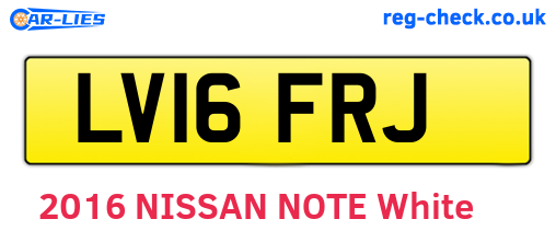 LV16FRJ are the vehicle registration plates.