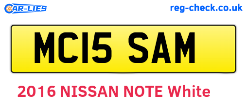 MC15SAM are the vehicle registration plates.