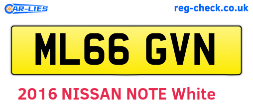 ML66GVN are the vehicle registration plates.
