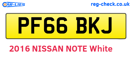 PF66BKJ are the vehicle registration plates.