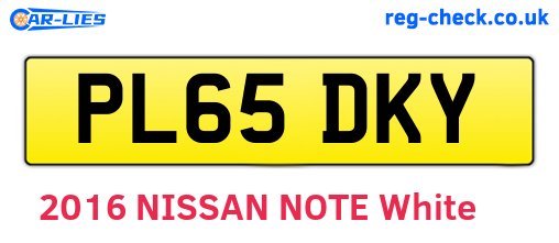 PL65DKY are the vehicle registration plates.