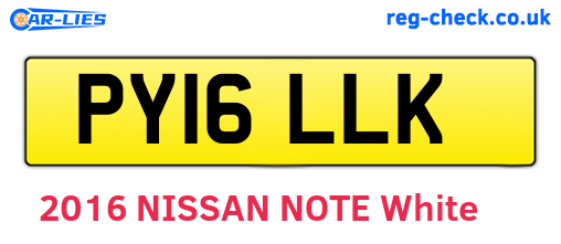 PY16LLK are the vehicle registration plates.