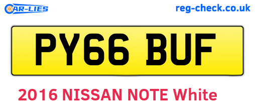 PY66BUF are the vehicle registration plates.