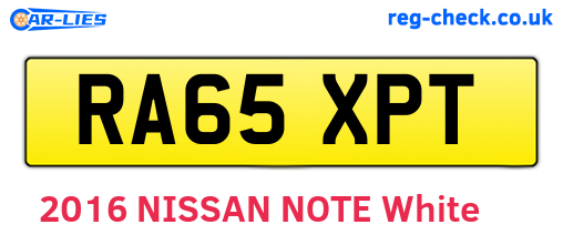 RA65XPT are the vehicle registration plates.