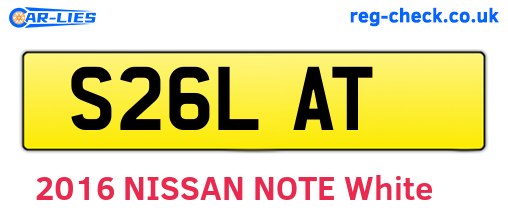 S26LAT are the vehicle registration plates.