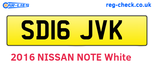SD16JVK are the vehicle registration plates.