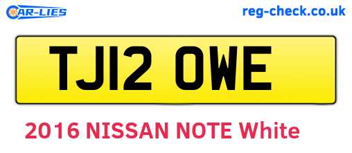 TJ12OWE are the vehicle registration plates.
