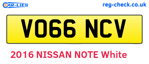 VO66NCV are the vehicle registration plates.