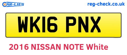 WK16PNX are the vehicle registration plates.