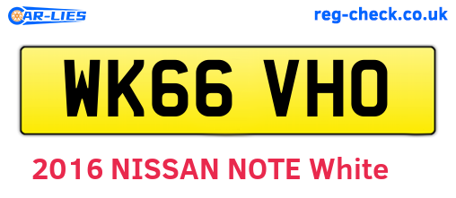 WK66VHO are the vehicle registration plates.
