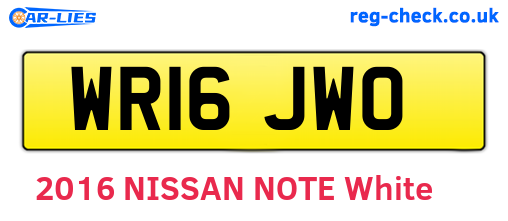 WR16JWO are the vehicle registration plates.