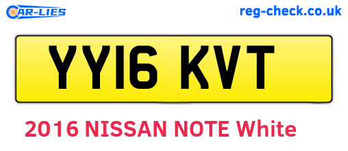 YY16KVT are the vehicle registration plates.