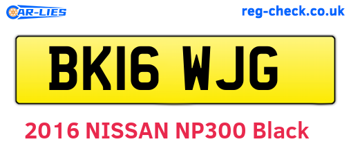 BK16WJG are the vehicle registration plates.