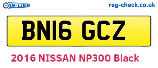 BN16GCZ are the vehicle registration plates.