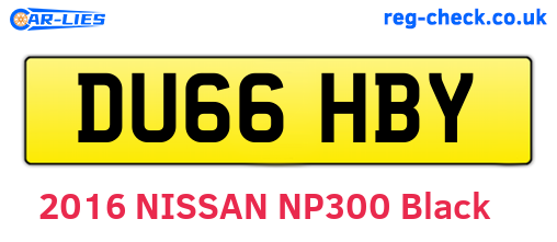 DU66HBY are the vehicle registration plates.