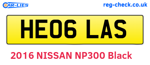 HE06LAS are the vehicle registration plates.