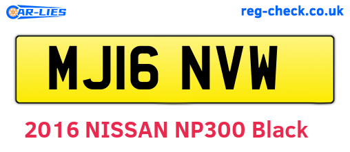MJ16NVW are the vehicle registration plates.