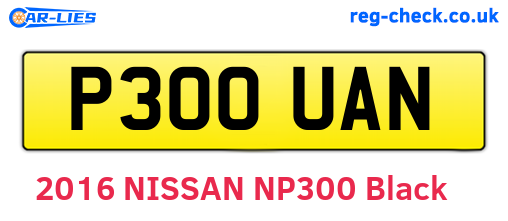 P300UAN are the vehicle registration plates.
