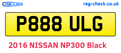 P888ULG are the vehicle registration plates.