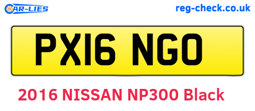 PX16NGO are the vehicle registration plates.