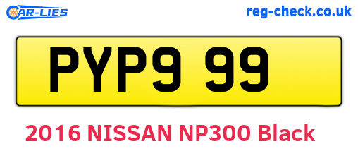 PYP999 are the vehicle registration plates.