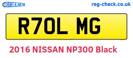 R70LMG are the vehicle registration plates.