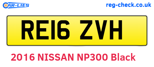 RE16ZVH are the vehicle registration plates.