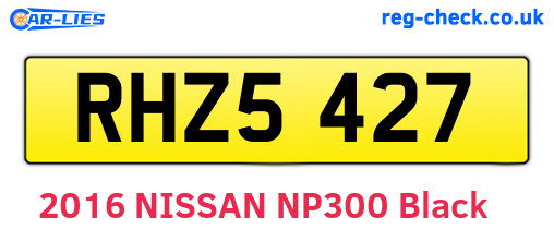 RHZ5427 are the vehicle registration plates.