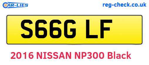 S66GLF are the vehicle registration plates.