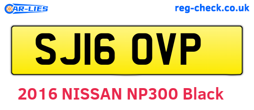 SJ16OVP are the vehicle registration plates.