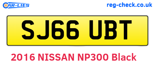 SJ66UBT are the vehicle registration plates.