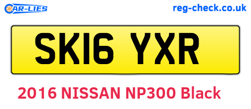 SK16YXR are the vehicle registration plates.