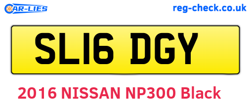 SL16DGY are the vehicle registration plates.