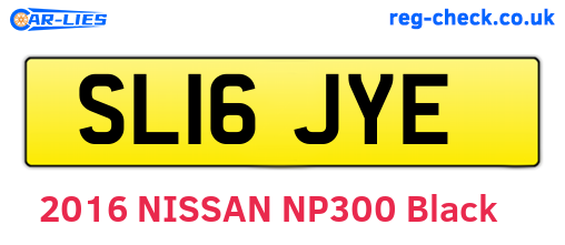 SL16JYE are the vehicle registration plates.