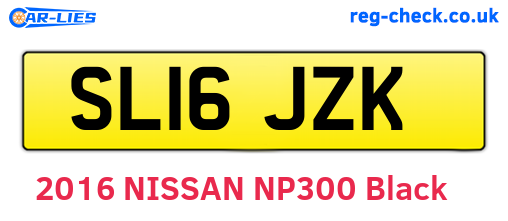 SL16JZK are the vehicle registration plates.