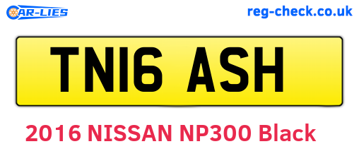 TN16ASH are the vehicle registration plates.