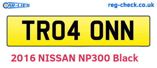TR04ONN are the vehicle registration plates.