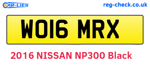 WO16MRX are the vehicle registration plates.