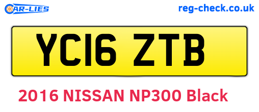 YC16ZTB are the vehicle registration plates.